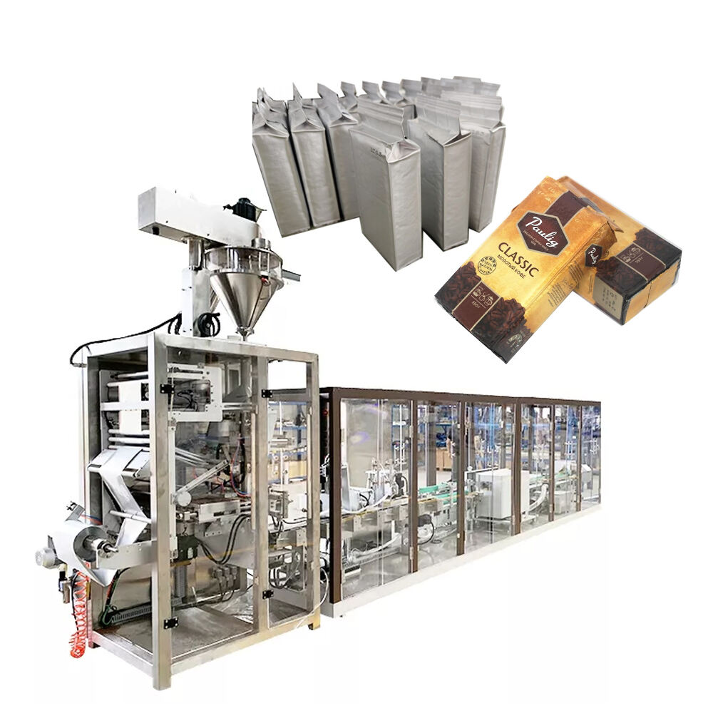 Automatic dry yeast coffee powder vacuum brick bag forming filling sealing packaging machine