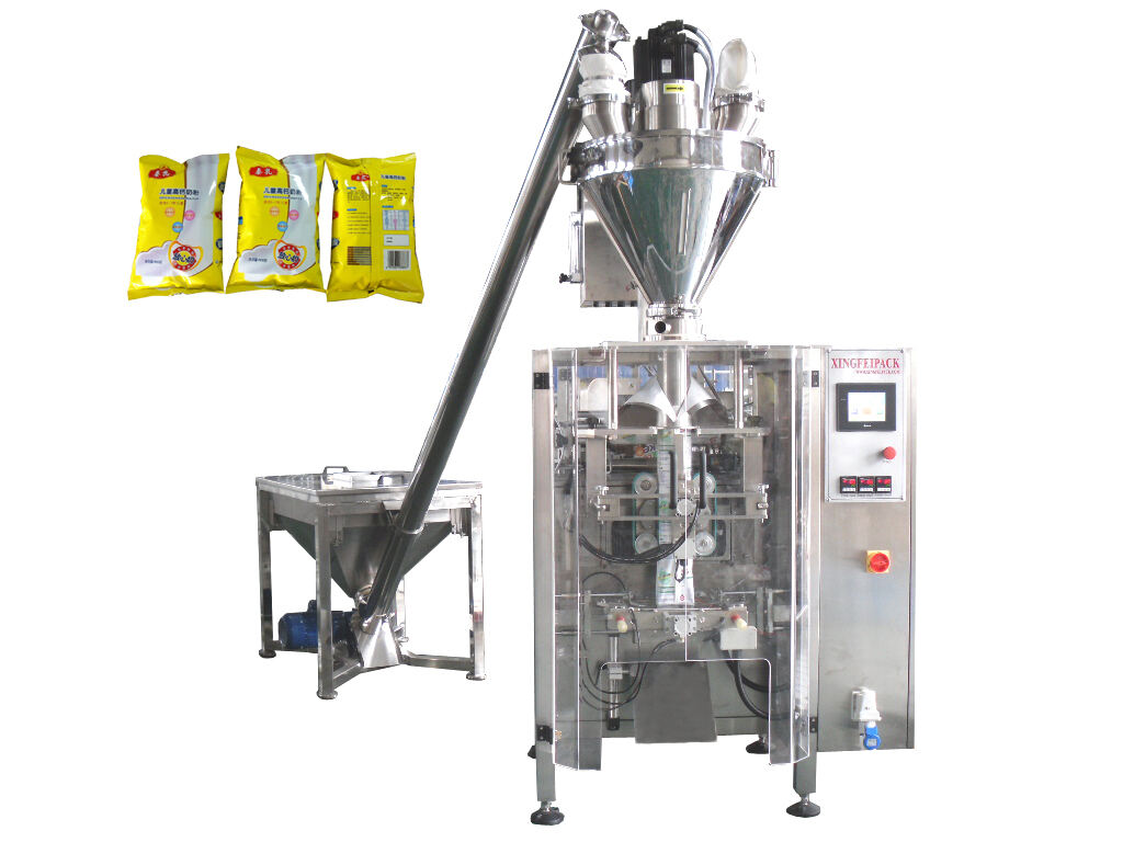 Automatic vertical 1 kg stainless steel spice ground coffee cocoa milk dry food powder bag filling and packing machine