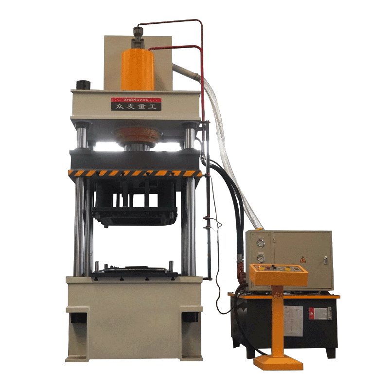 Metal cutting edge hydraulic press for the production of wheelbarrow