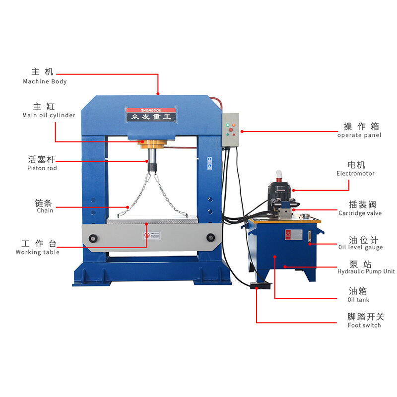 Automatic H frame Press 100 ton hydraulic press machine with adjustable worktable