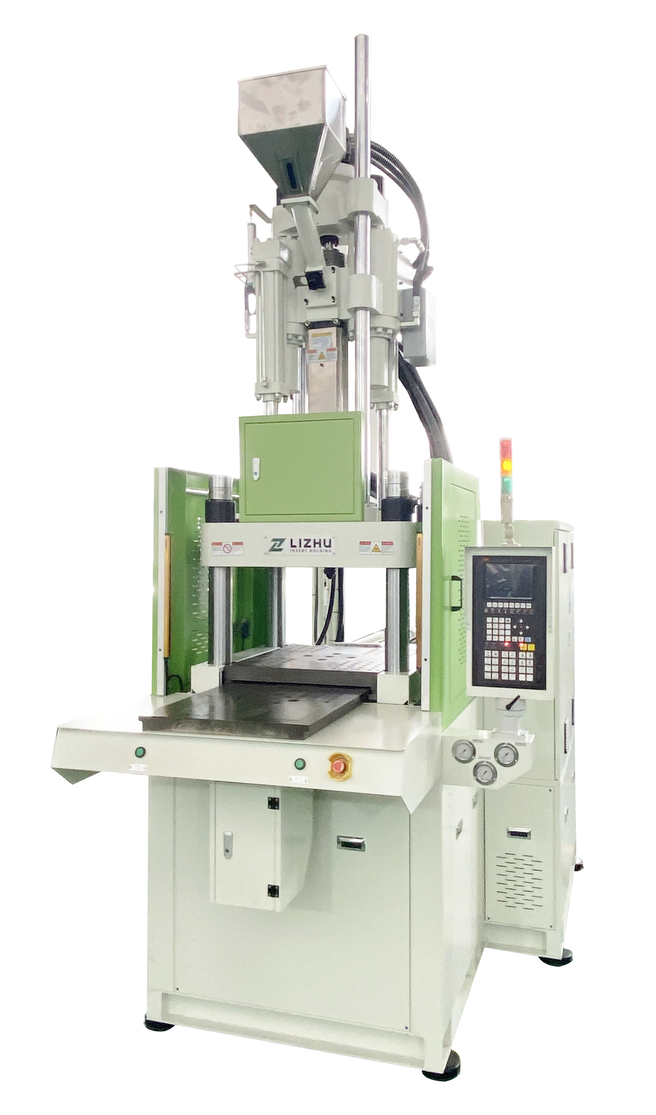 Vertical injection molding machine for component injection molding