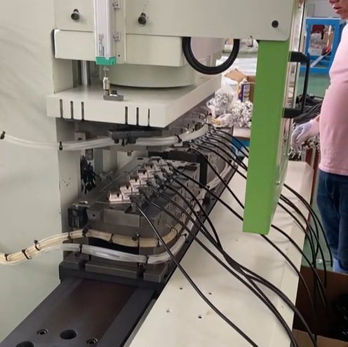 C-frame vertical injection molding machine for cable, plug
