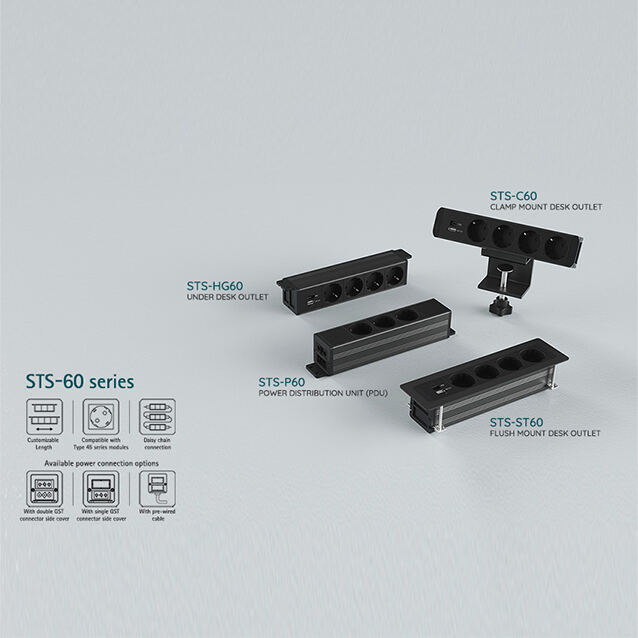 Stay connected and power up your workspace with our STS-60 series Desk Outlets