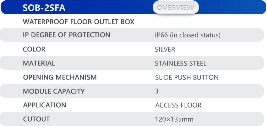 SOB-2SA Series IP66 Waterproof Floor Outlet Boxes factory