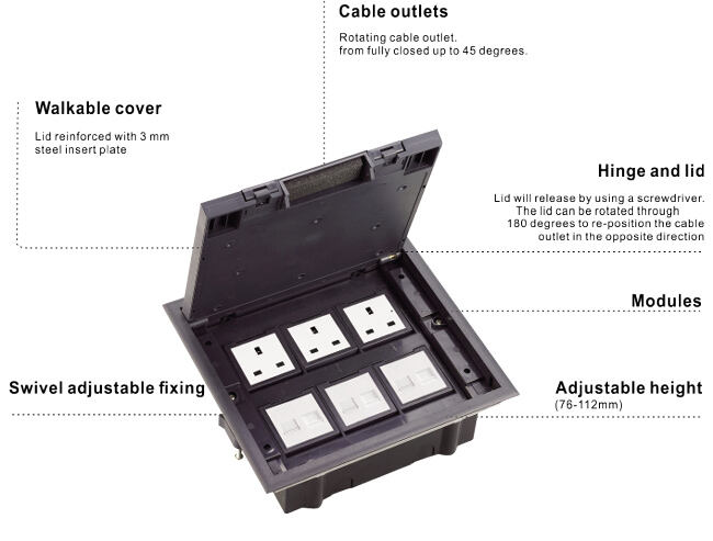 SCF-245P Series Integrated Floor Outlet Boxes manufacture