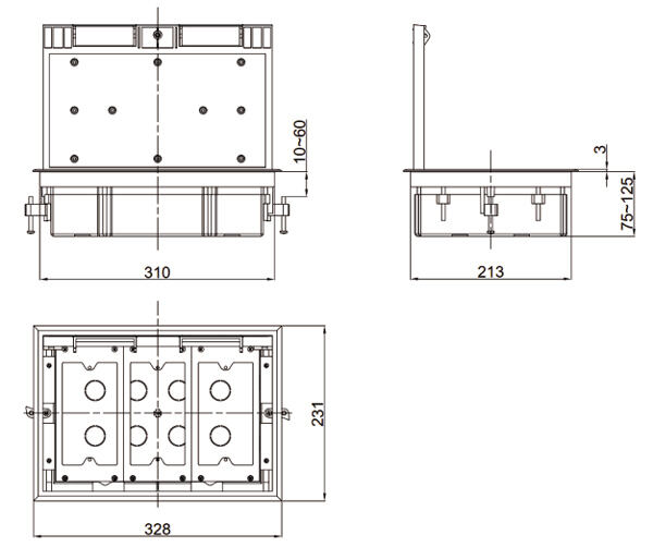 SCF-320PP Series Integrated Floor Outlet Boxes factory