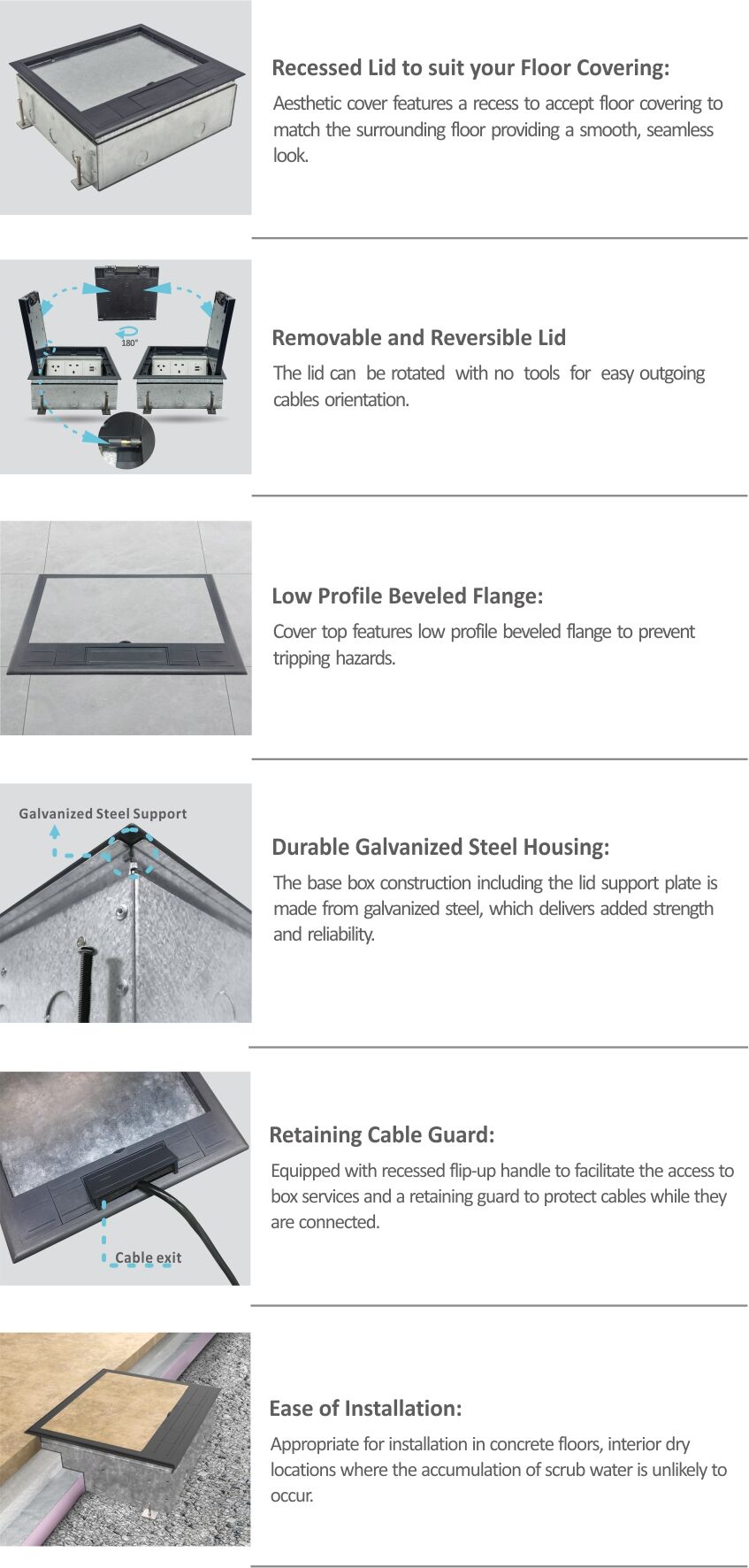 SCF-245C Series Integrated Floor Outlet Boxes supplier