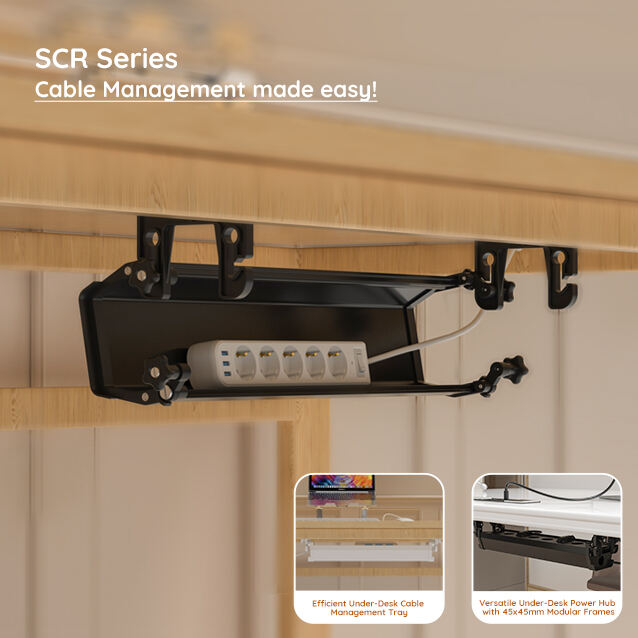 Streamline Your Workspace with the SCR Series Under-Desk Cable Management Tray