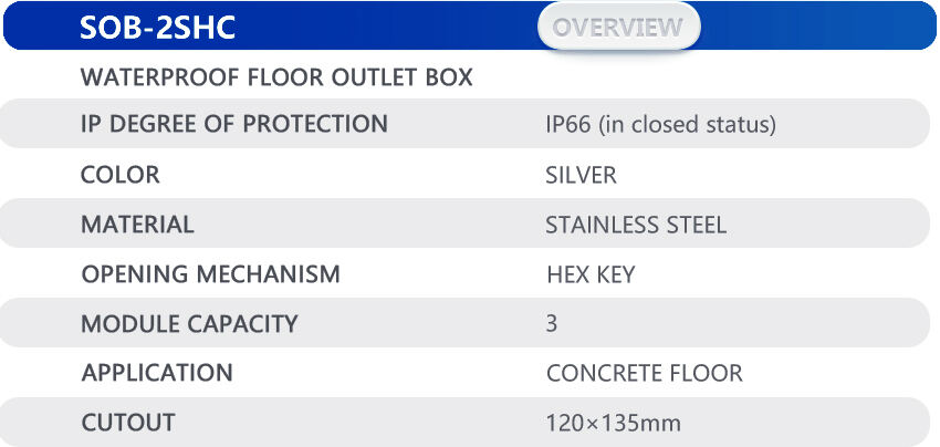 SOB-2SC Series IP66 Waterproof Floor Outlet Boxes supplier