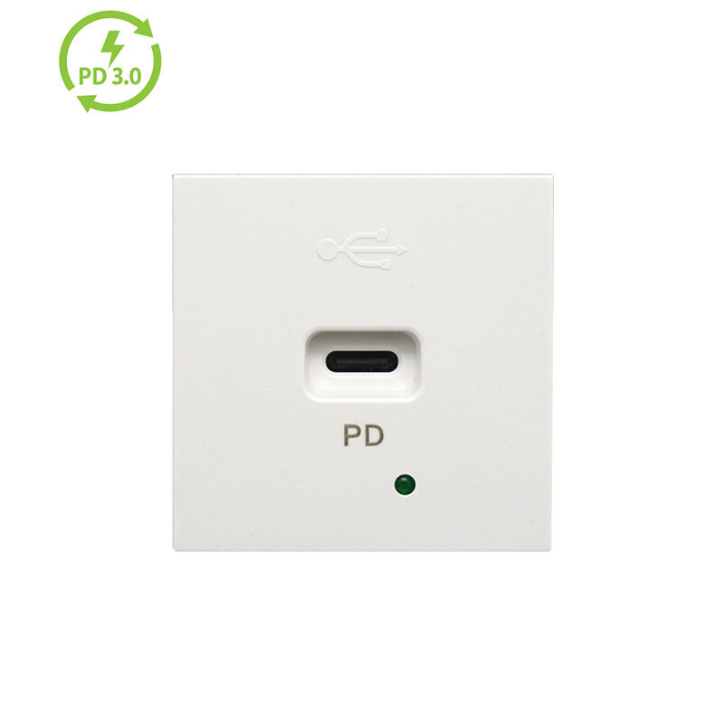 20W Single Port Type C  PD, QC3.0 Modular USB Charger Socket F21-QC2