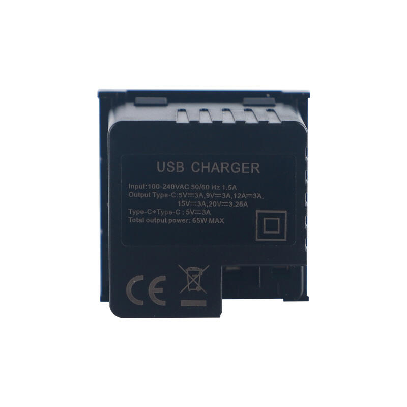 65W Dubbele Port Type C+C met PD Modulaire USB Oplader Socket F21-QC8