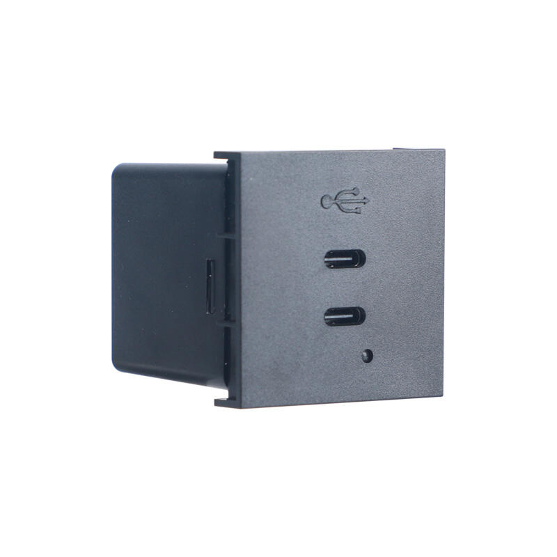 65W Dubbele Port Type C+C met PD Modulaire USB Oplader Socket F21-QC8