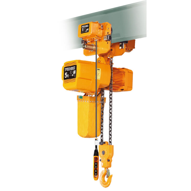 Friction clutch chain hoist with  motorized trolley