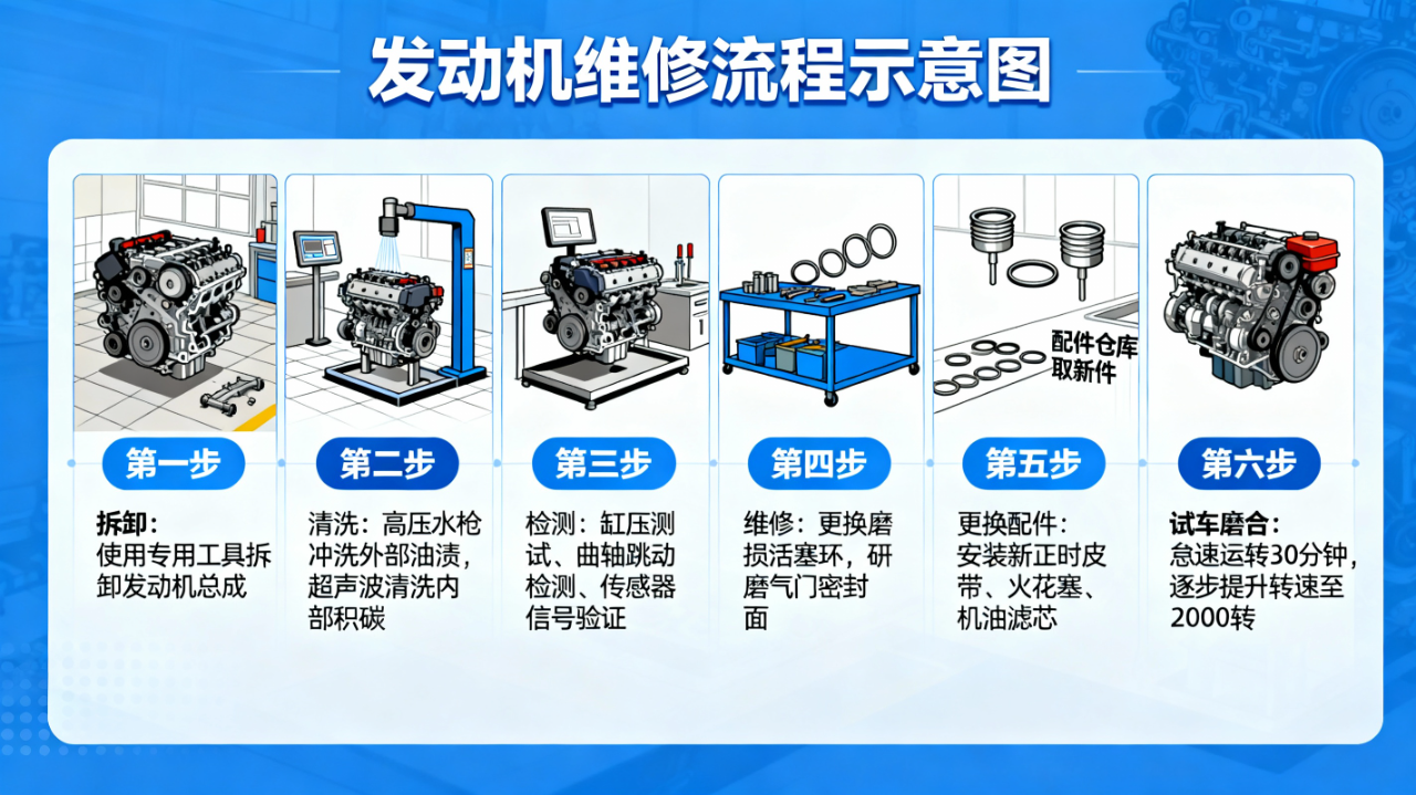 Repaired engine can only support 