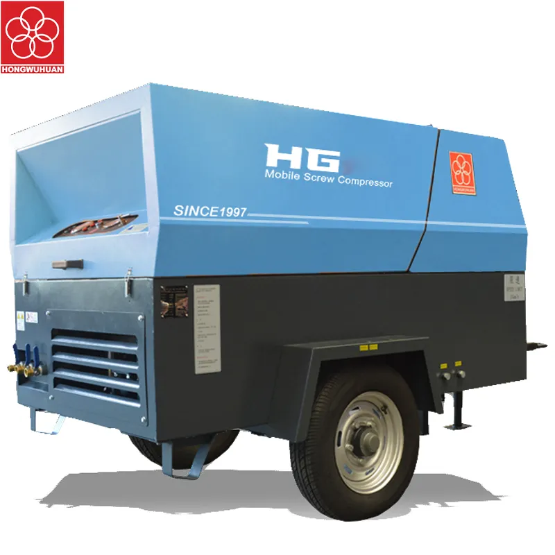 Diesel Powered Compressor HG190-8B 190cfm 37kw Mobile Screw Air Compressor