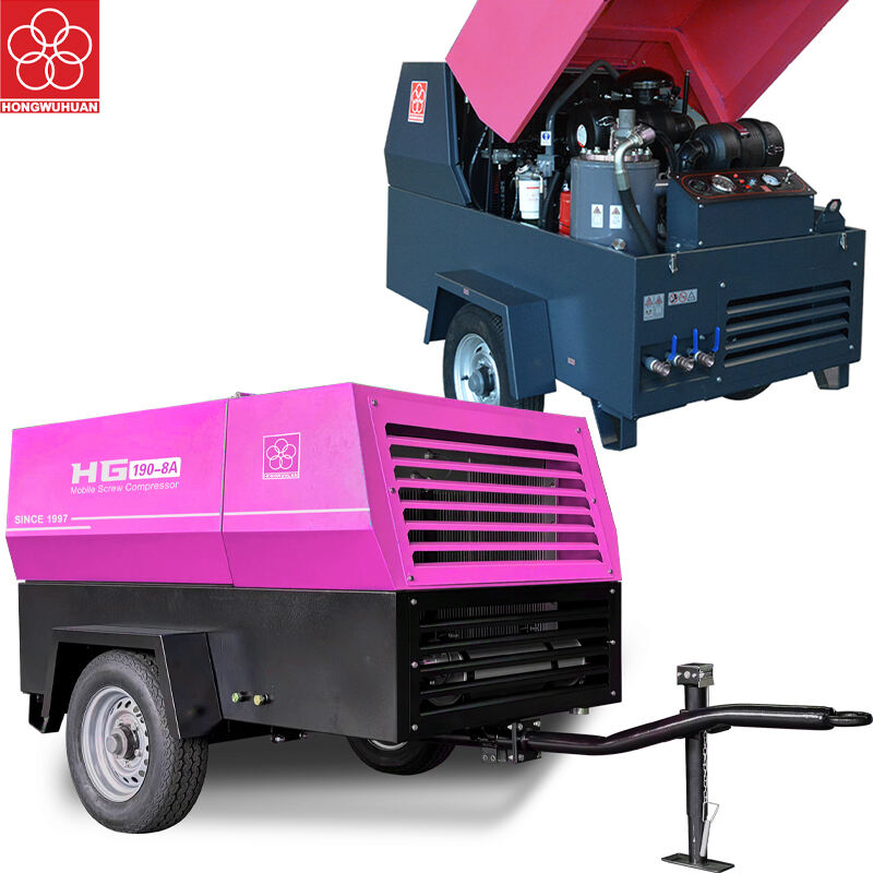 185 cfm Skid Mounted Air Compressor Tow Behind Compressor