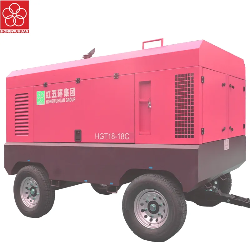 HGT18-18C Mobile Air Compressor 18bar 700cfm Rotary Screw Air Compressor Diesel Engine