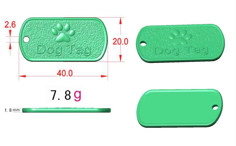 Individualizovaný psí štítek | Vytesaný nerezový pendent na krk | Dodávka z továrny OEM/ODM