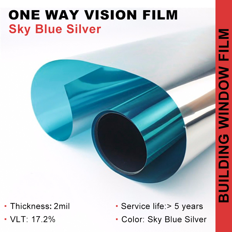 Isang-direksyon na mirror blue silver film