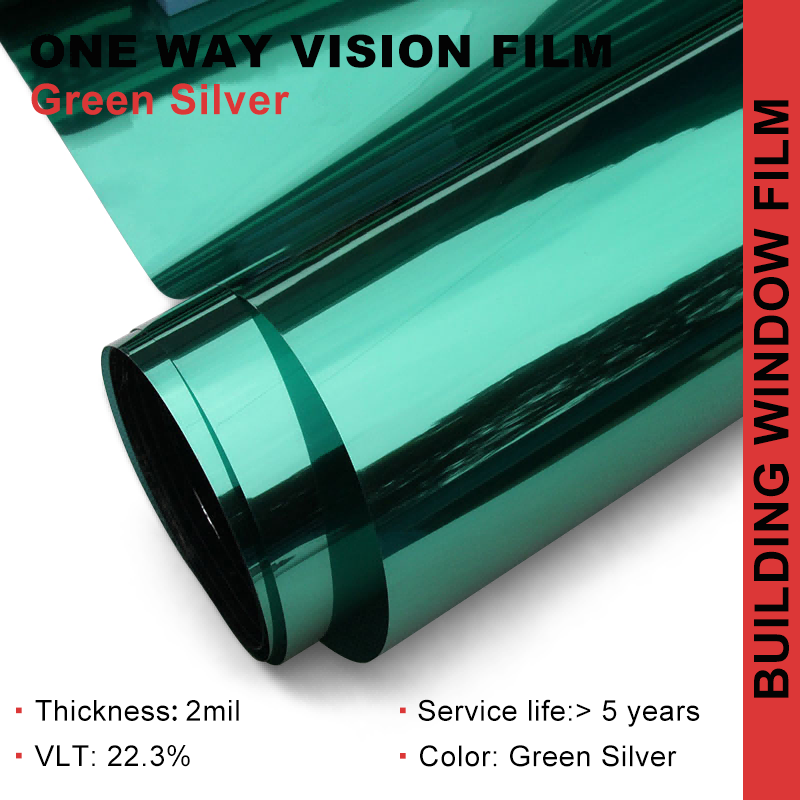 Isang-direksyon na mirror green silver film