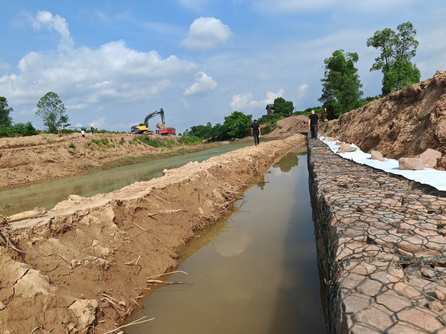 In June 2024, the Italian river bank reinforcement flood control works