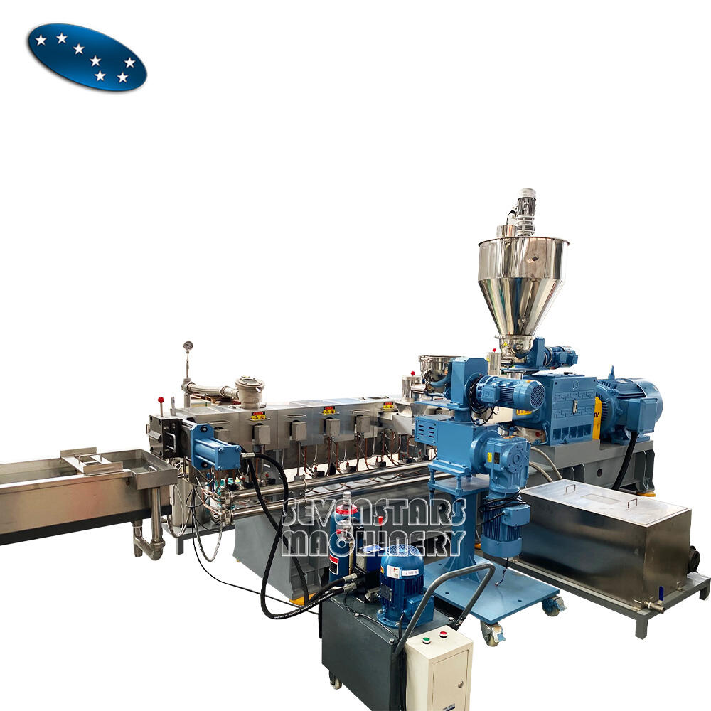 Plastic PET Fiber Pelletizing Machine Twin Parallel Screw Pelletizing Machine