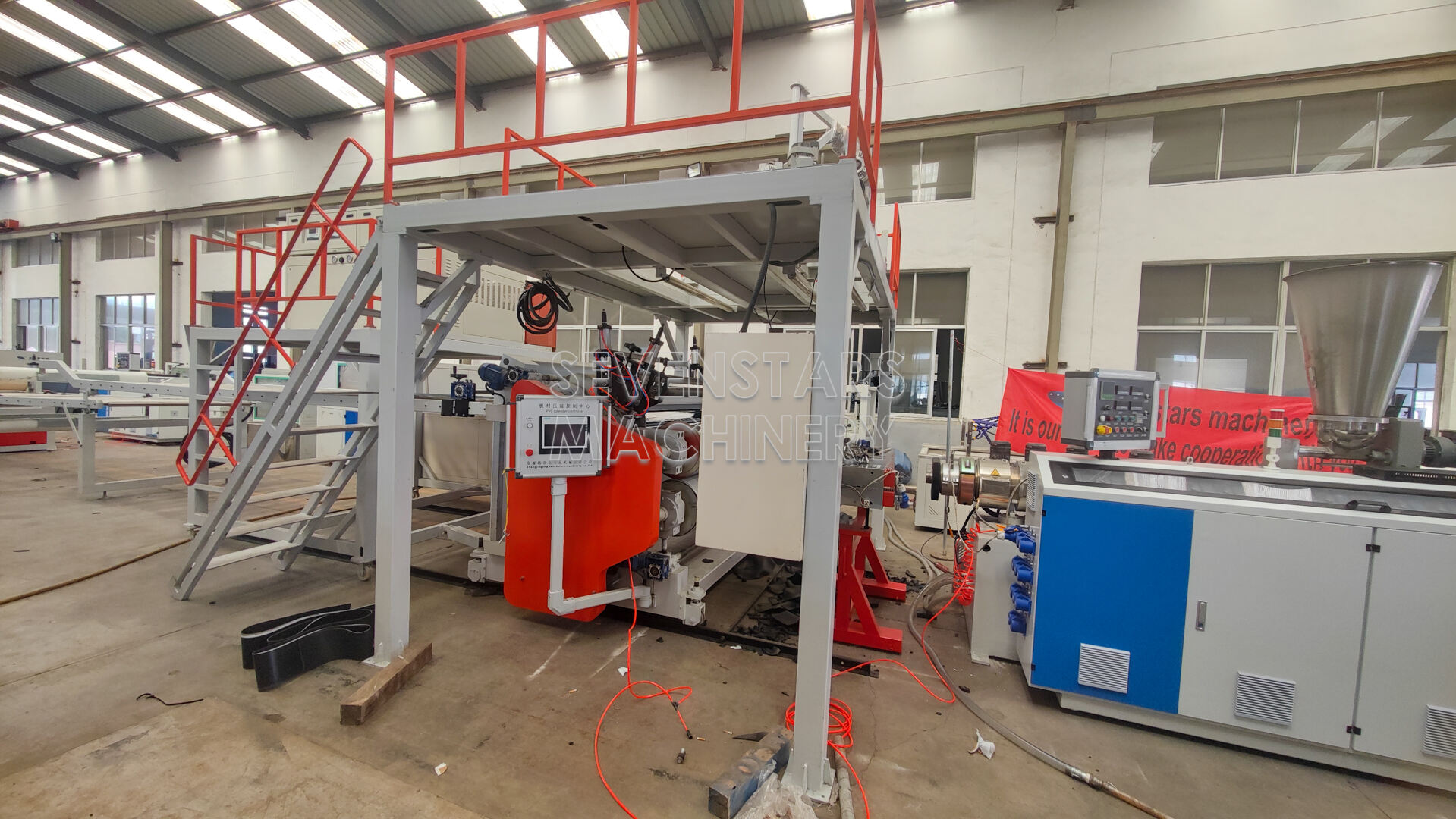 Plastic SPC Flooring Stone Making Machine WPC SPC Floor Extrusion Line 2 Layers SPC Floor Board Production Line supplier
