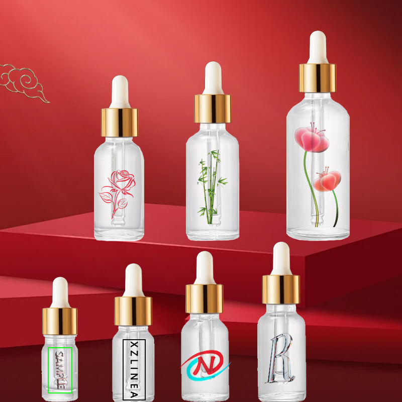 Custom logo design essential oil bottle frosted screw cap glass