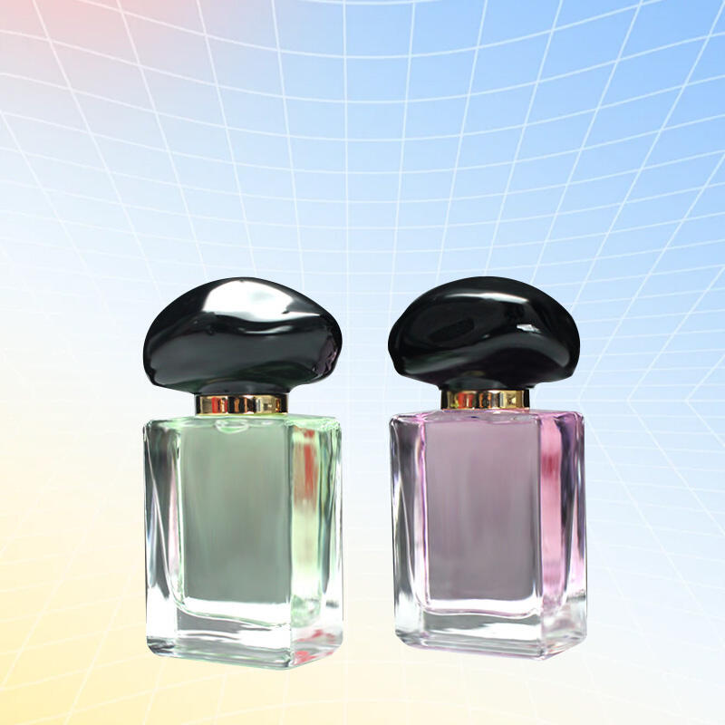 Custom made 30ml flat square high color spray bayonet pump glass perfume bottles