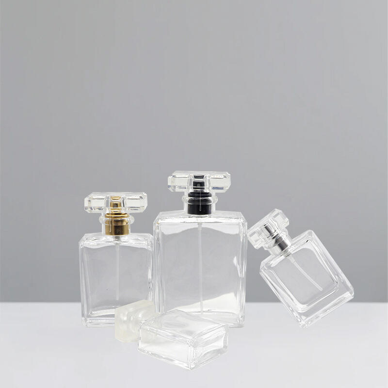 High Quality Clear Classic French Style 30/50/100ml Refillable Rectangle Screw Glass Spray Perfume