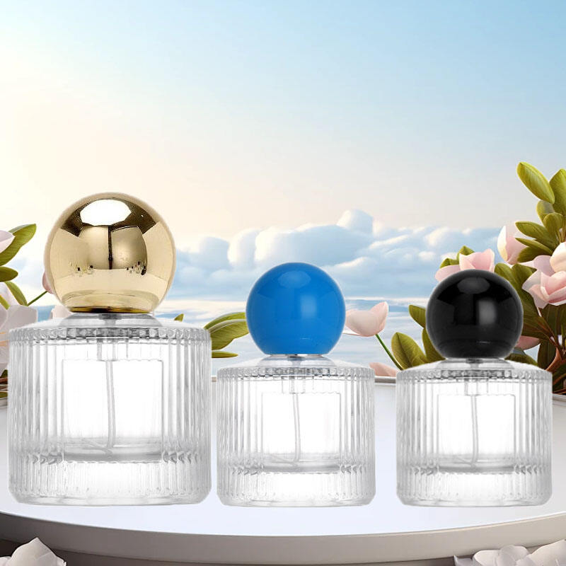 Wholesale new 40ml empty luxury round exquisite portable perfume subpackage glass perfume bottle