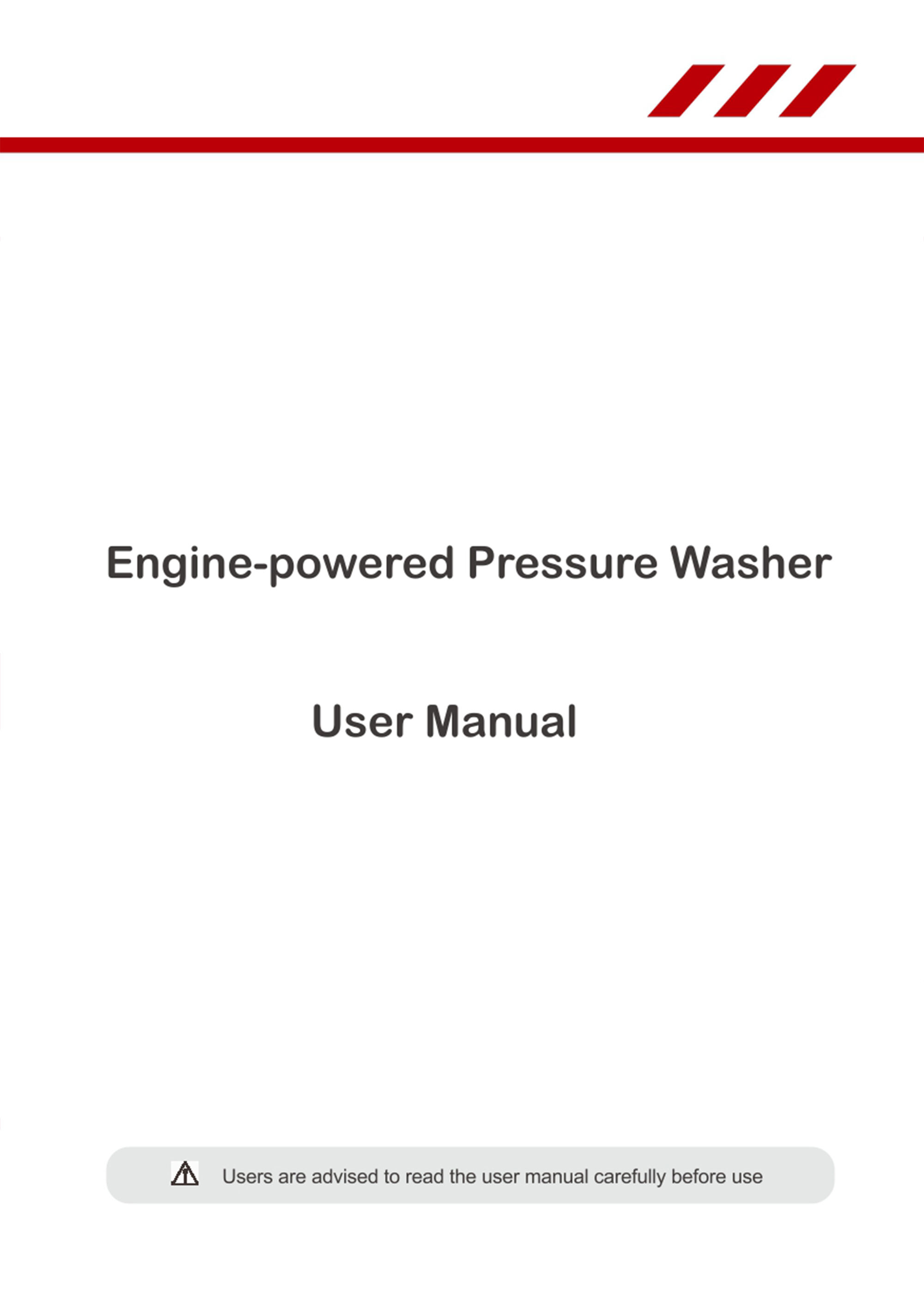 Engine Pressure Washer User Manual