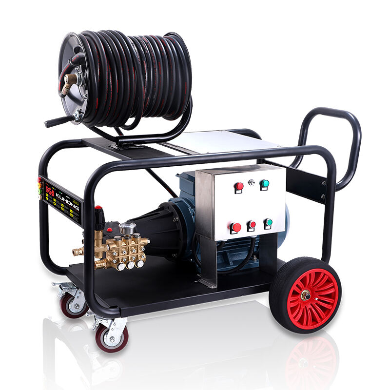 DG Cold Water Sewer Jetter: 50LPM 70LPM 80LPM Electric Hydro Plumbing Sewer Jetter With Hose Reel