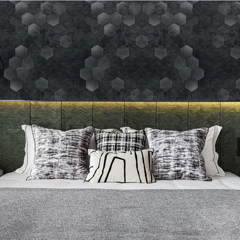 3D Self-adhesive ACP Black-grey Wall Paper for Bedroom