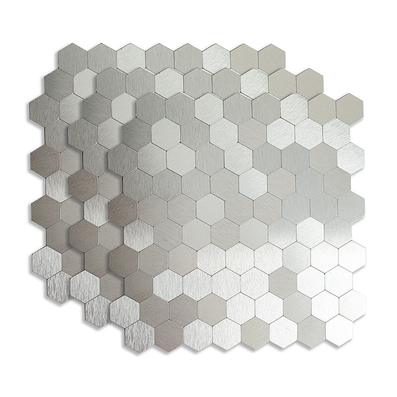 Venta directa personalizada de fábrica de lujo de alta gama, plata cepillada con flash de pared de metal 3D