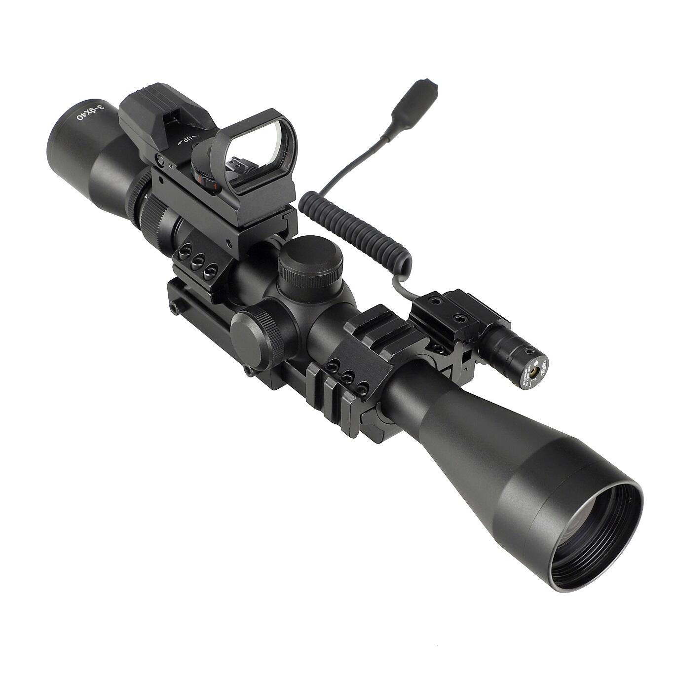 Factory Combo 3-9X40 Tactical Optic Red Green Illuminated scope Holographic Reflex 4 Reticle Dot for hunting