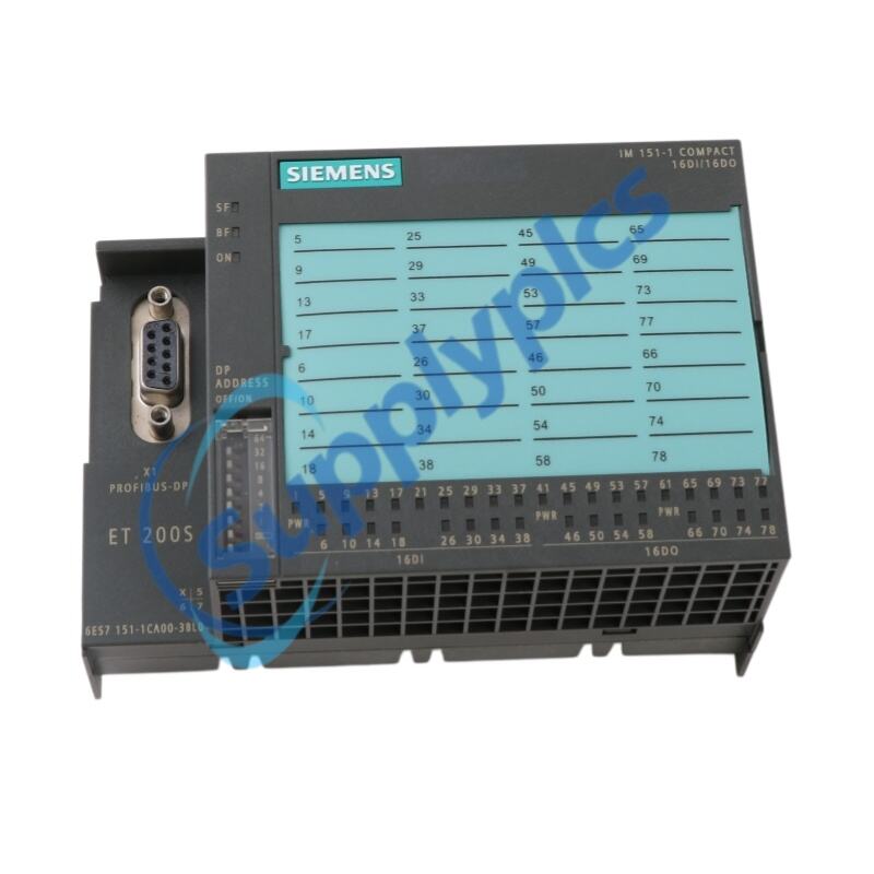 Siemens 6ES7151-1CA00-3BL0 0.5A EXPANDABLE WITH UP TO 12 ET 200S MODULES (NO FMODULES) ELECTRONICBLOCK In stock