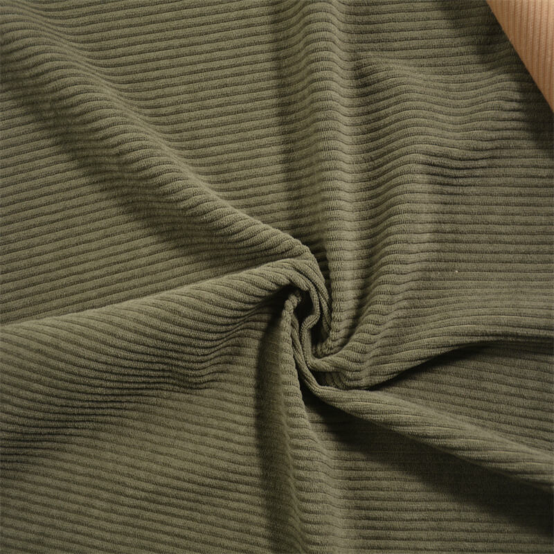 Durable Polyester Corduroy Fabric – Wrinkle-Resistant Ribbed Material for Clothing