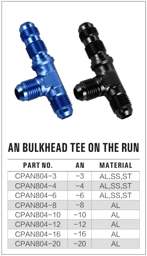 Male AN Bulkhead Tee on the Run factory