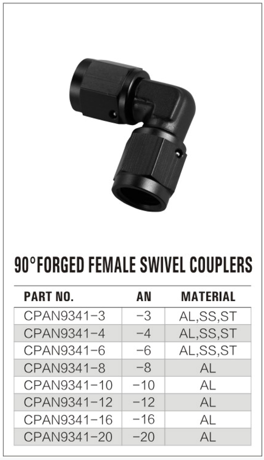 90° Female Swivel Fitting details