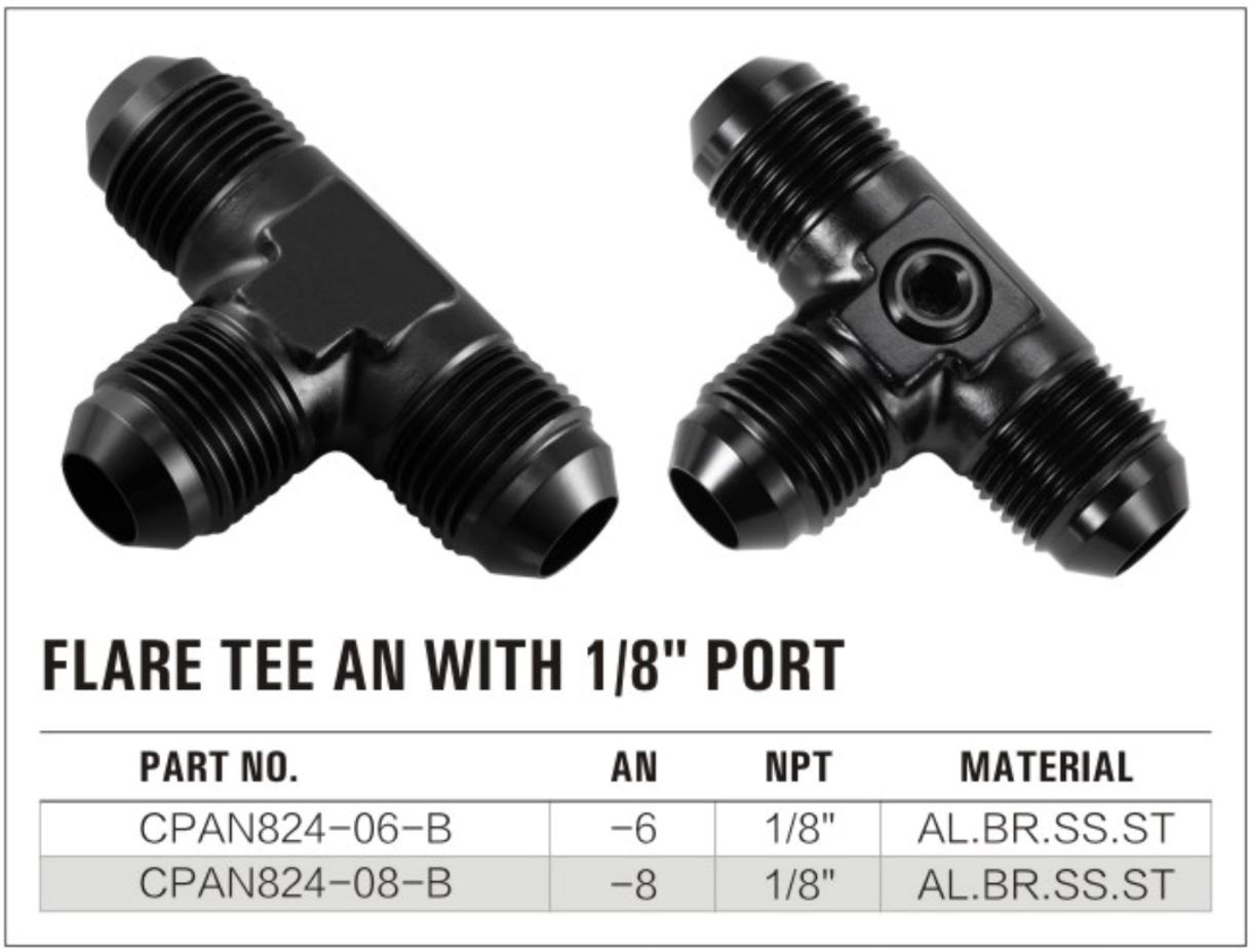 Male AN Flare Tee with 18 NPT Port supplier