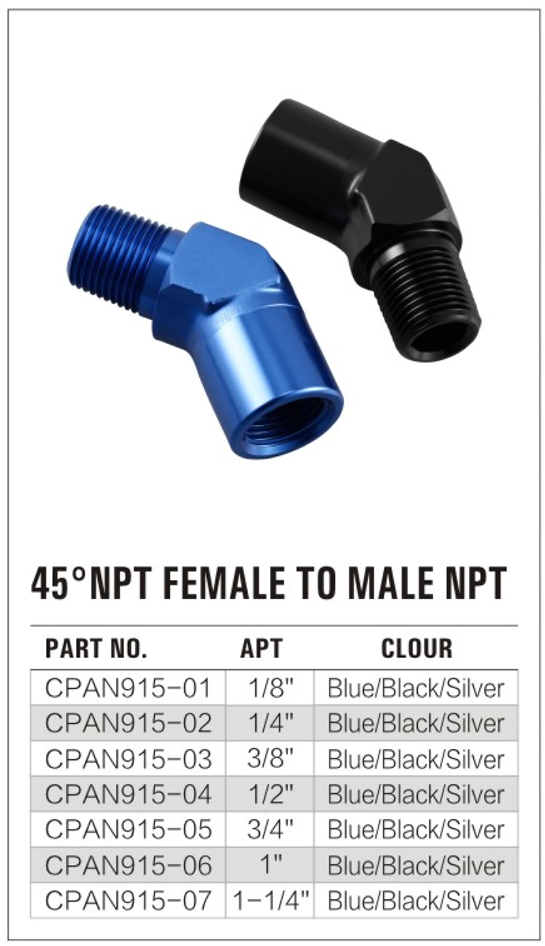 45° Male to Female NPT Fitting supplier