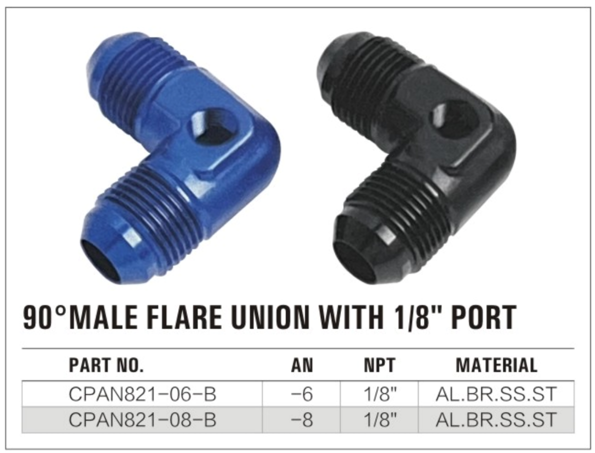 90° Male AN Flare Fitting with 18 NPT Port details