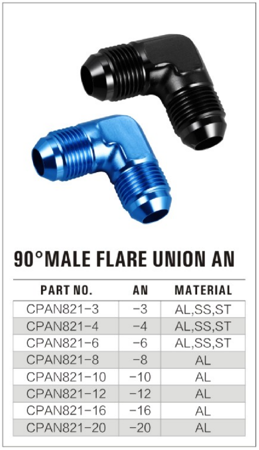 90° Male AN Flare Fitting manufacture