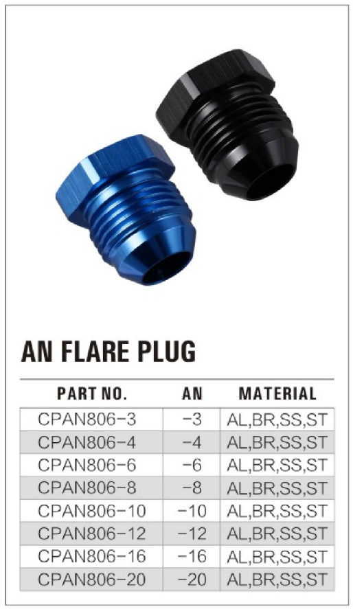 806 Male AN Flare Plug manufacture