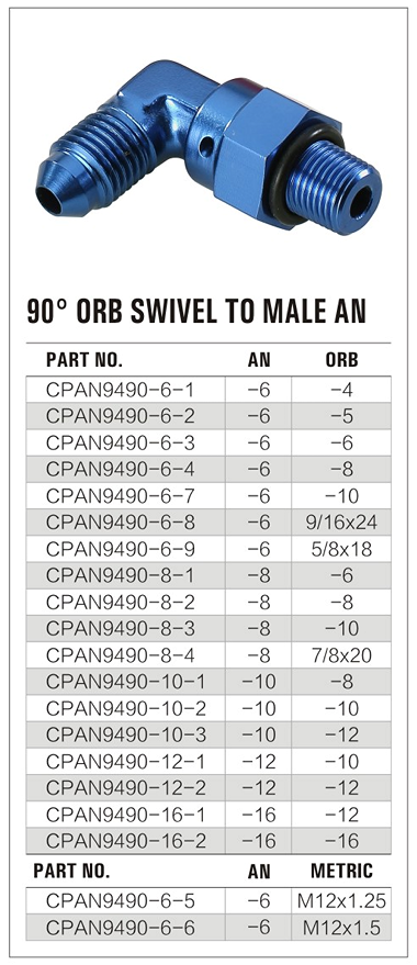 90° Male AN to NPT Fitting factory