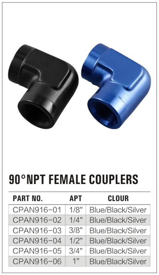 90° Female NPT Fitting details