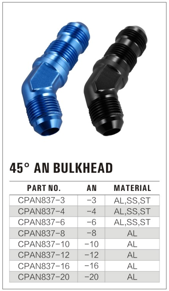 45° Male AN Bulkhead factory