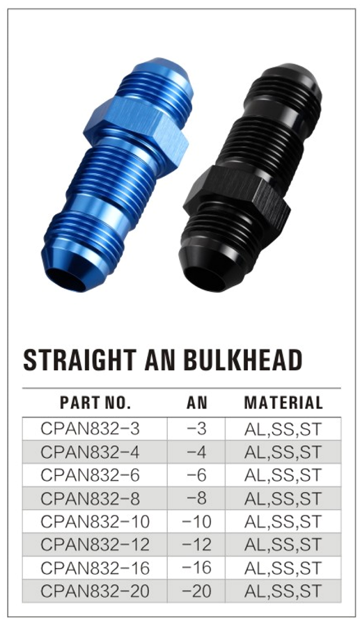 Straight AN Bulkhead Fitting supplier