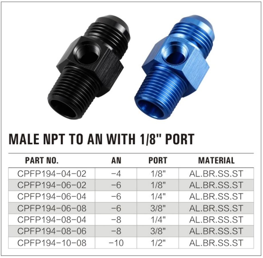 194 Male AN to NPT Adapter with 18 NPT Port manufacture